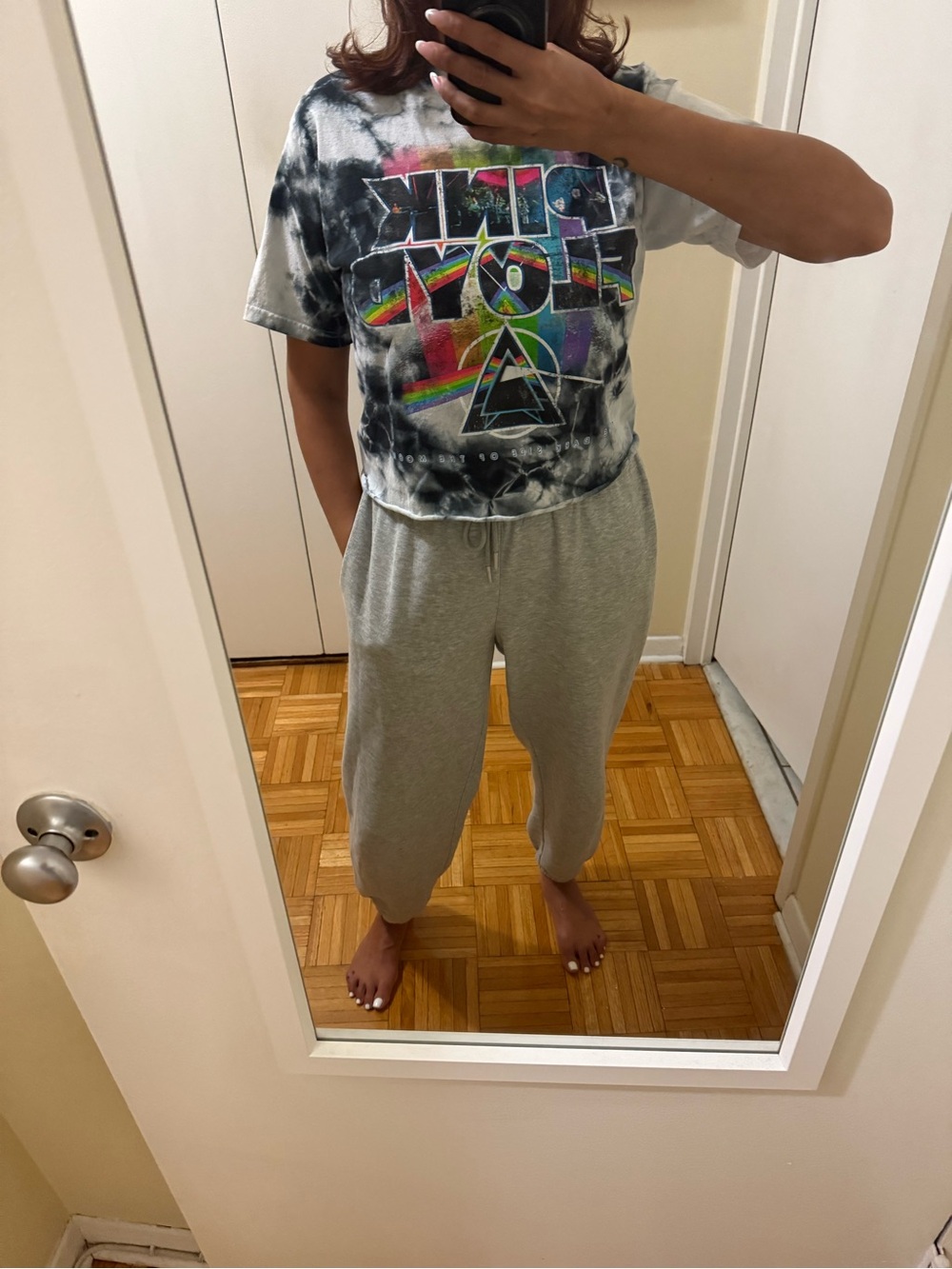Pink Floyd Tie-Dye Graphic Tee -raw edge hem
